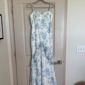 AW Claire Dress Blue Botanical Floral